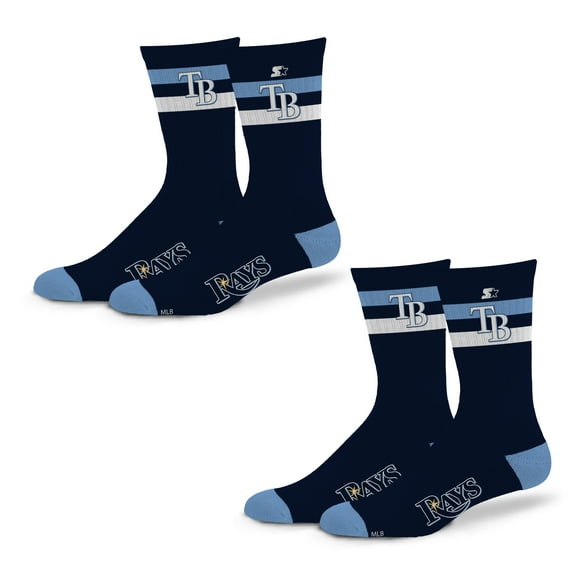 Unisex Starter Tampa Bay Rays Team Color 2-Stripe 2-Pack Crew Socks Set