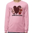 thumbnail image 2 of Peace Love Latte Long Sleeve Shirt Unisex 4X-Large Pink, 2 of 5