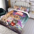 thumbnail image 3 of Talking Tom Conjunto de sábanas temático, trío de piezas, cómodo y amigable con la piel, diseño único, regalo de decoración para el hogar para familiares, amigos y fans,173cm *218cm, 3 of 6