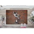thumbnail image 5 of Painting Rug, Banksy Graffiti Rug, Decorative Rugs, Housewarming Gift Rugs, Bansky Reading Prison Rug, Banksy Graffiti Rug, Kitchen Rug, 3.3'x9.2' - 100x280 cm, 5 of 7