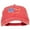 Red, variant on USA Map Flag Embroidered Washed Buckle Cap - Red OSFM