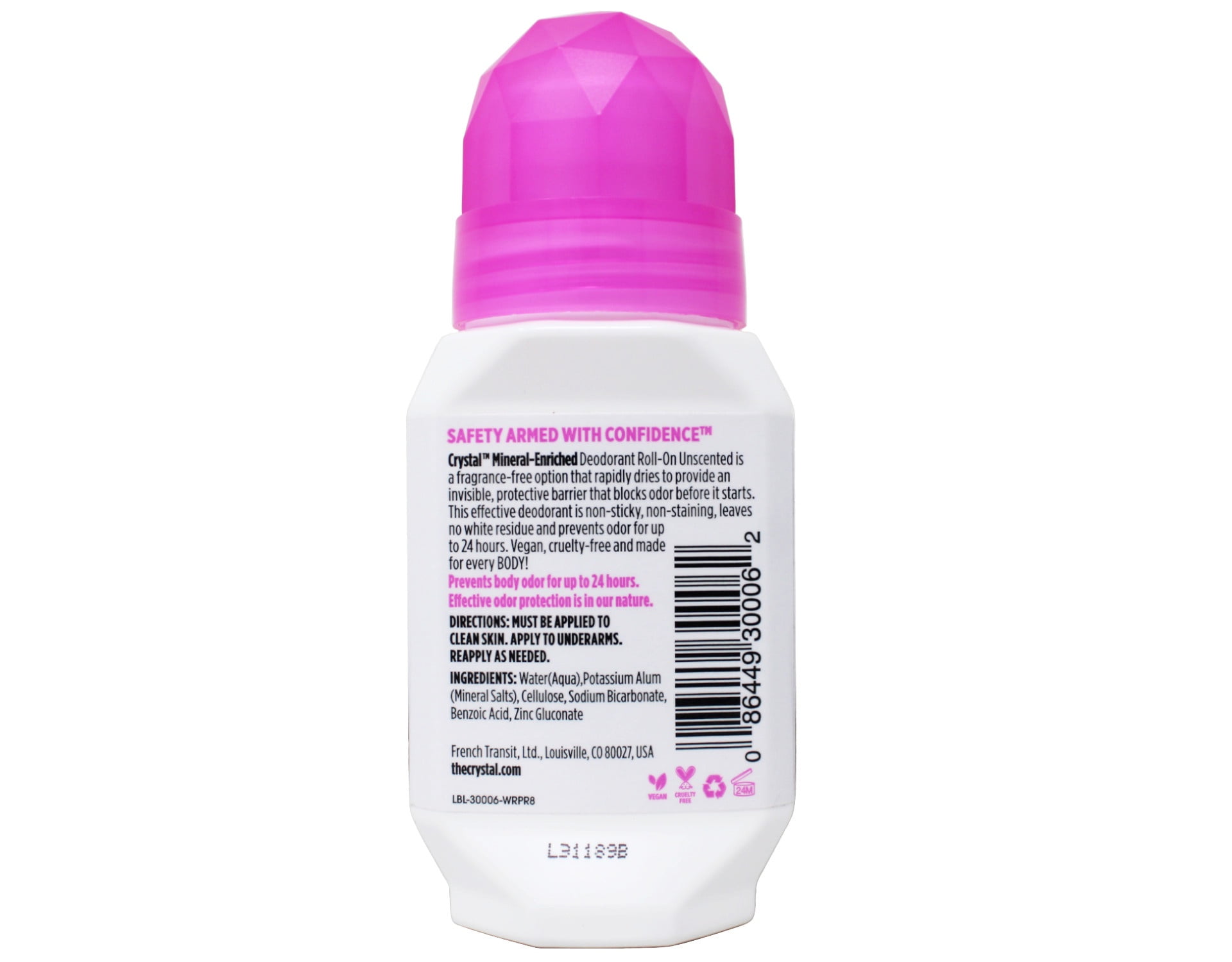 CRYSTAL Deodorant - Mineral Roll on Vegan Deodorant for Women and Men, Unscented - 2.25 fl. oz. (3 Pack) (Packaging May Vary)