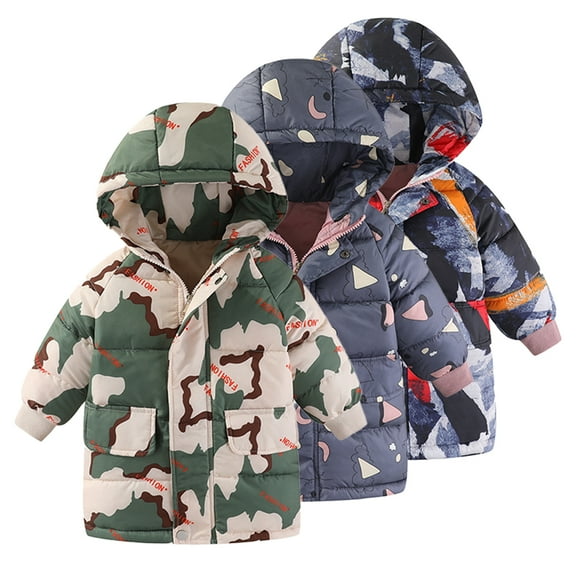 Esaierr 2-10Y Kids Toddler Winter Down Puffer Coats for Boys Girls Heavyweight Mediun Length Warm Jackets Baby Down Cotton Outwear Snowsuit Coats