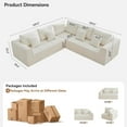 thumbnail image 2 of 110''Modular Sectional Couches for Living Room, Cloud Boneless Compressed Sectional Sofa, Oversized L Shaped 5 Seater Upholstered Memory Foam Sofa, No Assembly, Chenille Beige, 2 of 7