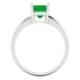 thumbnail image 4 of Clara Pucci 14K White Gold Solid Gold Emerald Solitaire Anniversary Ring for Women - 1 cttw Asscher Cut, 4 of 8