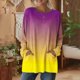 thumbnail image 2 of TaTaai Women‘s Casual Round Neck Gradient Long Sleeve Blouse With Pockets Loose Fit Solid Color T Shirts Soft Polyester Daily Holiday Travel Top Gift, 2 of 7
