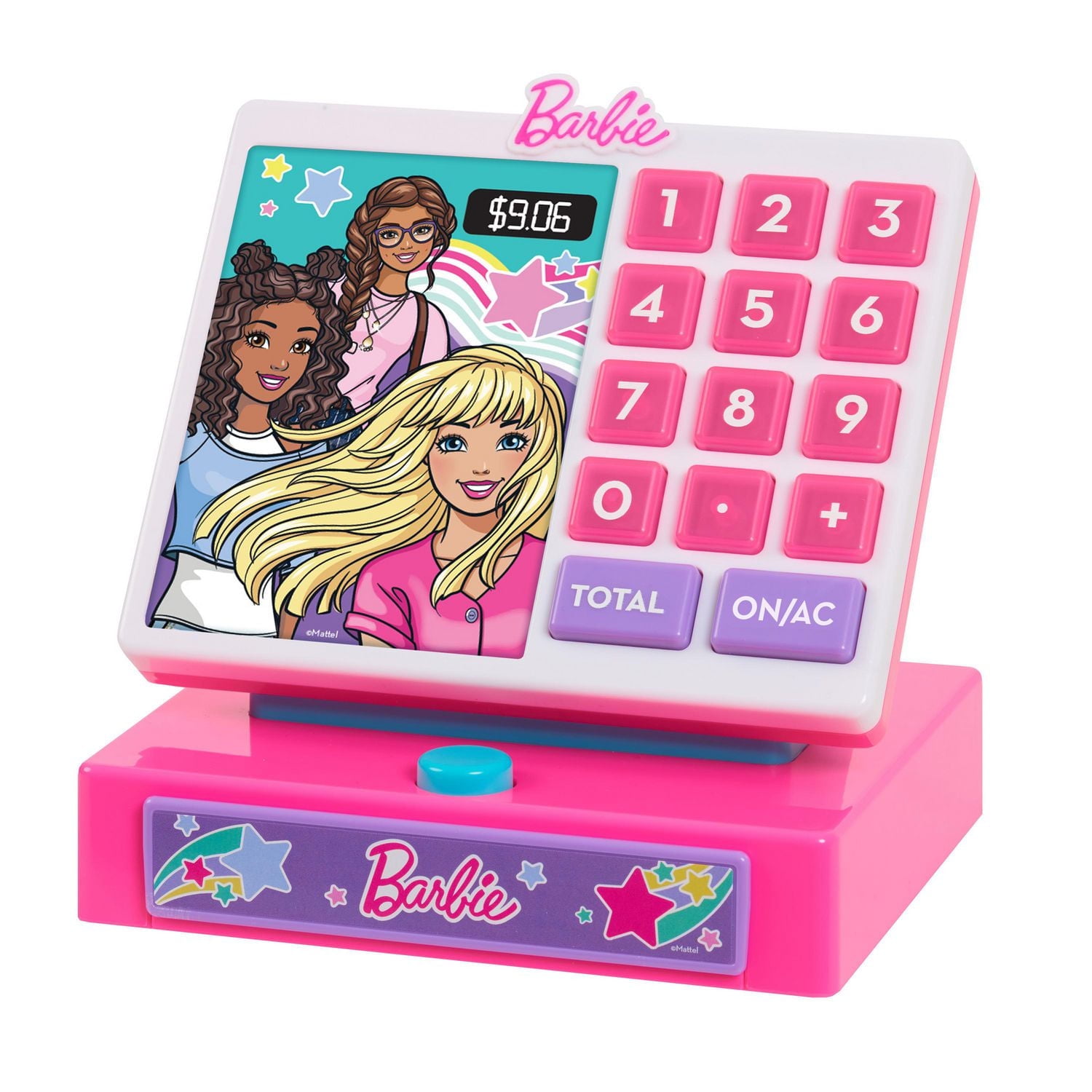 Caisse-Enregistreuse Barbie à la Mode, Argent pour Faire Semblant, et Lecteur de Carte de Crédit, Ensemble de Jeu de 9 Eléments Caisse-Enregistreuse Barbie