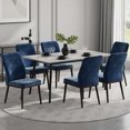 thumbnail image 6 of AFO Upholstered Dining Chairs Set of 6, Modern Fabric Kitchen Side Chairs with Solid Wood Legs,for Home, Restaurant or Cafe, Blue, 6 of 6