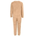 thumbnail image 6 of Cyglowse Fuzzy Fleece Pajamas for Women 2 Piece Set Long Sleeve Winter Warm Cozy Loungewear Soft Plush Pullover and Pants Set Coffee One Size, 6 of 6