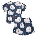 thumbnail image 2 of Samoyed Heart Pattern Summer Pajama Set Soft Cotton Short Sleeve Sleepwear 2PCS Pajama Sets Breathable Lounge Set Size 8Y, 2 of 7