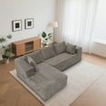 thumbnail image 5 of 108.5” Oversized Boneless Deep Seat Couch with Corduroy Fabric, Modular Cloud Sectional Sofa Couches for Living Room, No Assembly Required Faux Fur Sofa, Gray, 5 of 10