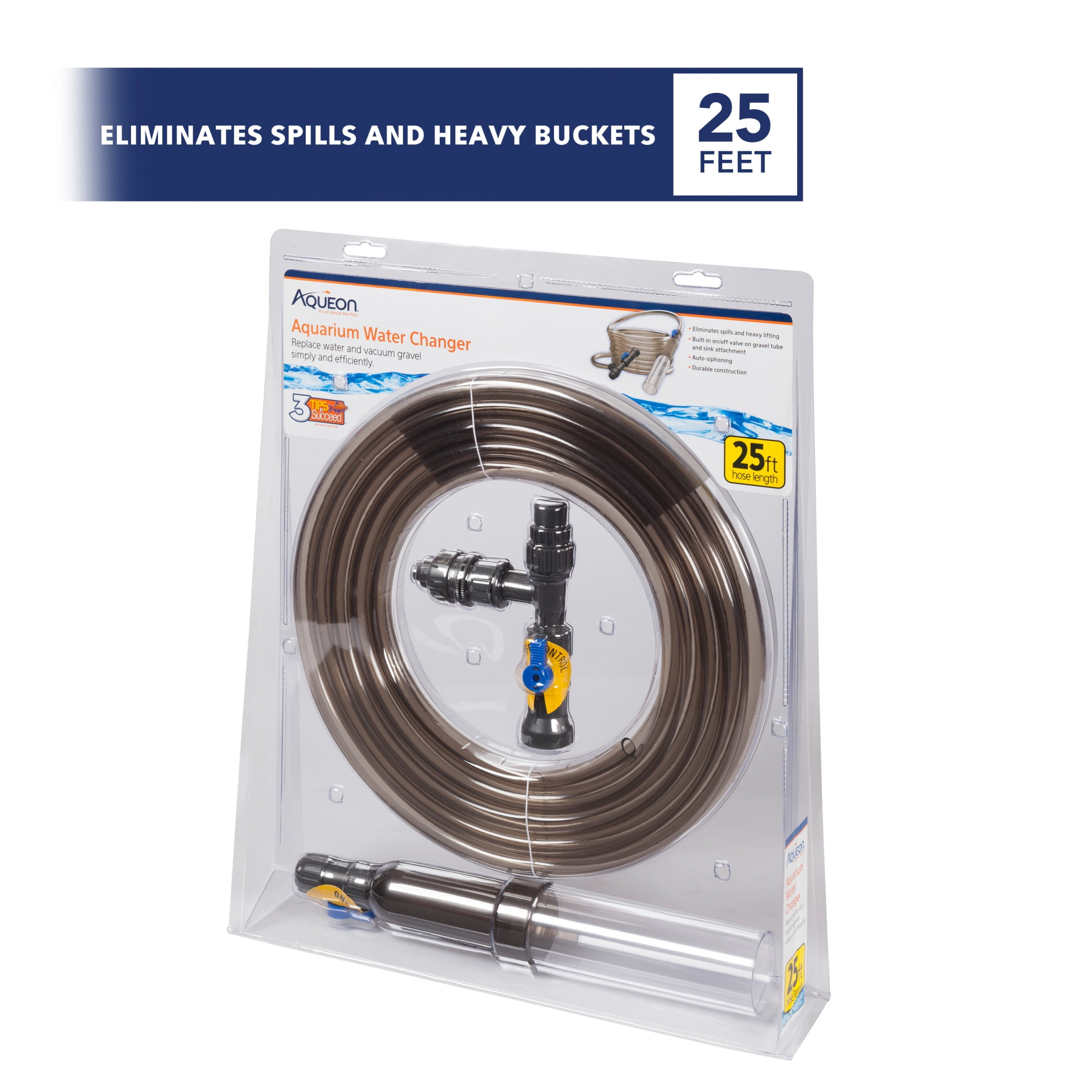 Aqueon Aquarium Water Changer 25 Feet Hose Length, Gray