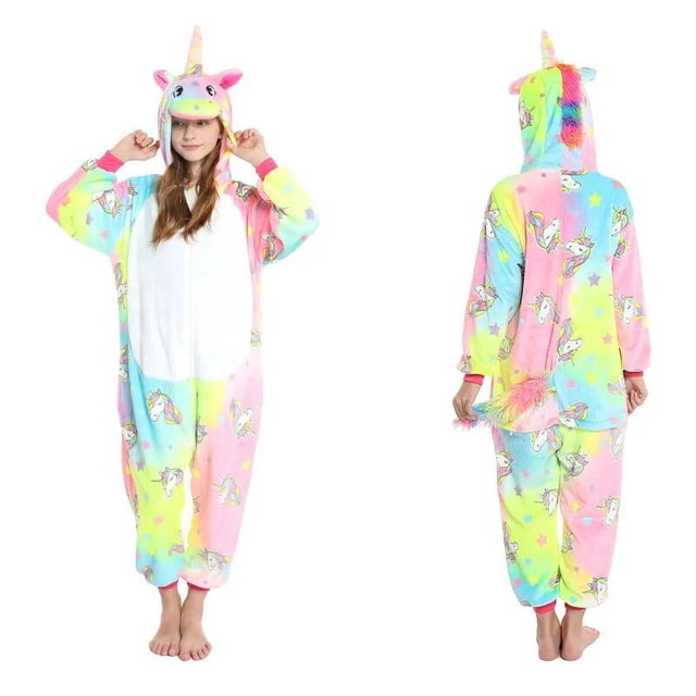 Traje Kigurumi para niños, monos de invierno, pijamas cálidos para niños, pijamas para niñas, ropa de dormir para bebés, Pijama de unicornio de Anime para niños pequeños para el hogar xuanjing unisex