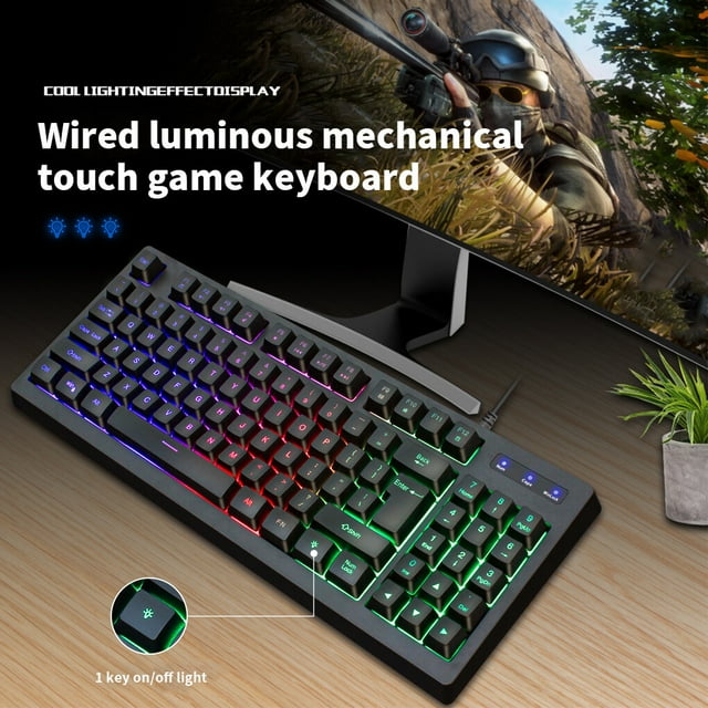 VONKY Luminous Wired Mechanical Keyboard 89 Keys Home School Business Work Notebook Desktop Key Board Replacement Upgrade