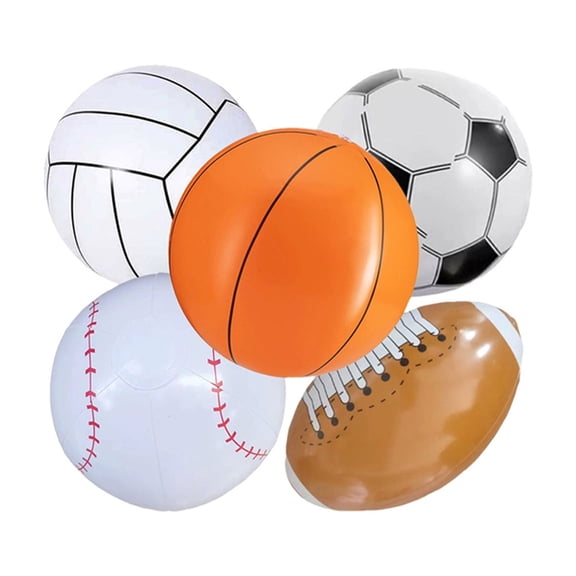 Arestory 11" Inflatable Sports Beach Balls Variety Pack (5 Pcs) - Basketball, Baseball, Football, Soccer Beach Balls for Sports - Themed Parties, Pool Toys, Birthday Decorations, and Party Favors