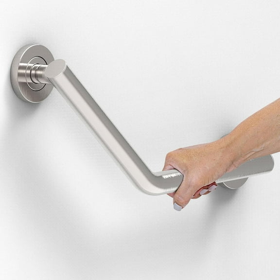 Bath, Shower and Toilet Safety Grab Bar for Seniors and Handicaps, Mobility Aid Balance Assist Handle, Stainless Steel, 16 inch for Stud Mount