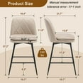 thumbnail image 4 of TEWLOSS 24" Counter Height Bar Stools Set of 4 Swivel Barstools Faux Leather Kitchen Chairs, Cream, 4 of 9