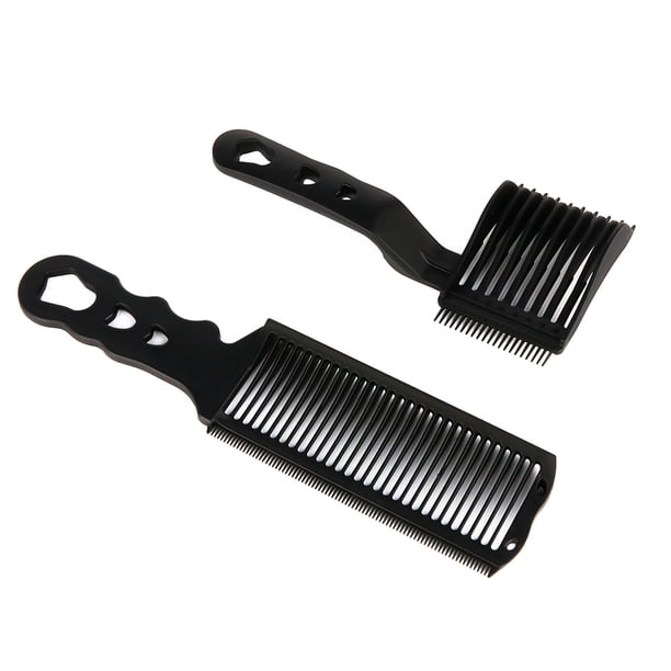 2 peines que se desvanecen, peine profesional para cortar el cabello, peine superior plano resistente al calor, peine superior plano con posicionamiento curvo, negro