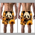 thumbnail image 3 of luoweisi Men's Beach Shorts Quick Dry Swim Trunks with Mesh Lining Panda Sunflower L, 3 of 5