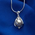 thumbnail image 4 of QQTDFG Unisex Sterling Silver Necklace Pendant Glass Pearl 18 Inches 1MM Lobster B39-default, 4 of 7