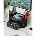 thumbnail image 3 of PEACNNG Mesh Desk Tidy Versatile Stationery Storage Desktop Organizer Pen Holder Storage Box Large Capacity with Drawer, 3 of 5