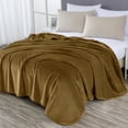 thumbnail image 2 of Chezmoi Collection Heavy Thick Korean Style Faux Mink Blanket Single Ply 9 Lbs, 750GSM Silky Soft Plush Raschel Mink Blanket, 85" x 95" Asia King Size, Solid Toffee, 2 of 9