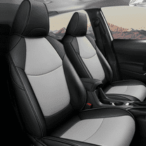 AOMSAZTO Custom Fit Corolla Car Seat Covers for 2020-2023 Toyota (SE,SE Apex Edition,SE Nightshade Edition) - Full Set Leather(Black & Grey)