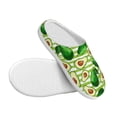 thumbnail image 3 of Rateoe Avocado Green Striped Print Women's Men's Cotton Knit Slippers Lightweight Memory Foam Indoor House Shoes with Anti-Skid Sole-40/41, 3 of 7