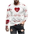 thumbnail image 1 of Pompotops T-Shirt Décontracté à Col Rond Manches Longues pour Hommes Imprimé 3D Saint-Valentin en Solde, 1 of 5