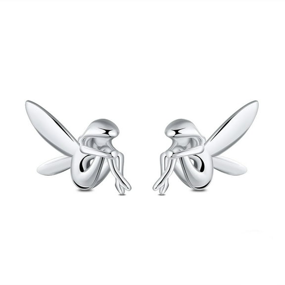 Fairy Winged Angel Sterling Silver Stud Earringgs for Women Ginger Lyne Collection