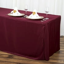 BalsaCircle 6 feet Burgundy Fitted Polyester Tablecloth