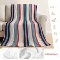thumbnail image 5 of Blue Red Striped Blanket Soft Cozy Warm Throw Blanket for Couch, Plush Fuzzy Flannel Fleece Blankets for Sofa, Modern Stripes Art Farmhouse Bed Blankets Lightweight Gifts for Women, 50"x80", 5 of 9