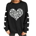 thumbnail image 6 of Fznquz Cute Valentines Sweatshirts Women Love Heart Printed Shirts Black Plus Size 2026 Loose Shirts M, 6 of 8