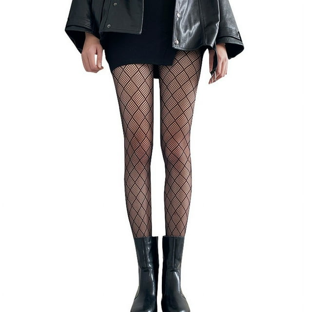 Collants à Motifs en Maille Transparente pour Femmes, Collants Taille Haute avec Pieds, Collants Translucides pour Femmes