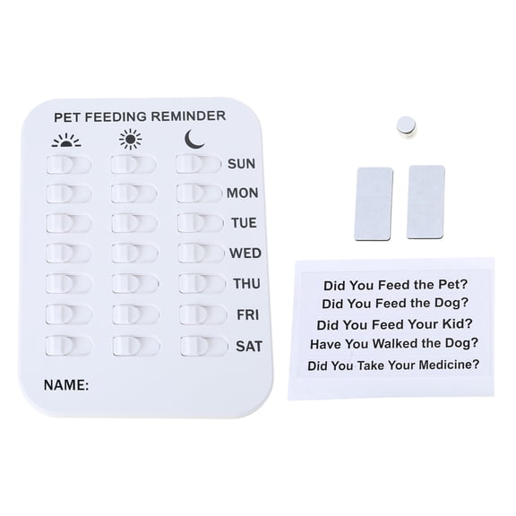 Dog Medication Reminder Feeding Tracker Magnets on Back Mounts Easy to Set Up Adhesive Stickers Included