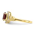thumbnail image 4 of 10k Yellow Gold Garnet Diamond Ring Birthstone January Gemstone, 4 of 9
