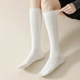 thumbnail image 3 of Classical Knee Length Socks 5 Pairs Cotton Preppy Ribbed Stockings for Ladies, 3 of 17