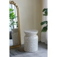 thumbnail image 6 of 14x14x20" Round Bamboo Accent Table with White Capiz Shell Design, 6 of 7