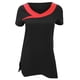 thumbnail image 1 of Premier - Túnica uniforme Ivy de trabajo para salón de bella o spa para mujer señora (cuello en contraste) (Negro/Rojo Frambuesa), 1 of 2