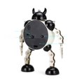 thumbnail image 4 of Reloj despertador robot sin tictac Reloj despertador de metal inoxidable con luces intermitentes y clip de mano (azul) Feliz Sencillez, 4 of 5