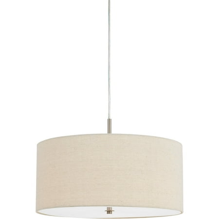 

Pendants 3 Light Fixture With Brushed Steel Finish Linen/Metal Material E26 18 180 Watts