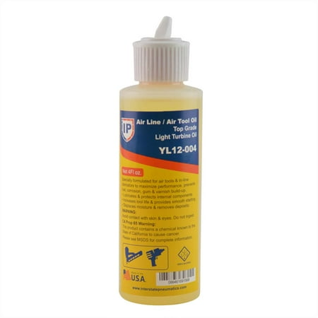 Light Pneumatic Tool Oil - Interstate Pneumatics YL12-004 Air Tool Oil - Flip Top Lid - 4 oz.