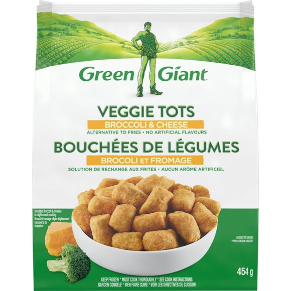Green Giant* Broccoli & Cheese Veggie Tots. Each Serving Without Any Artificial Flavours., Green Giant* Broc & Cheese Tot