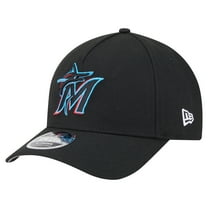 Men's New Era Black Miami Marlins 9FORTY M-Crown Adjustable Hat