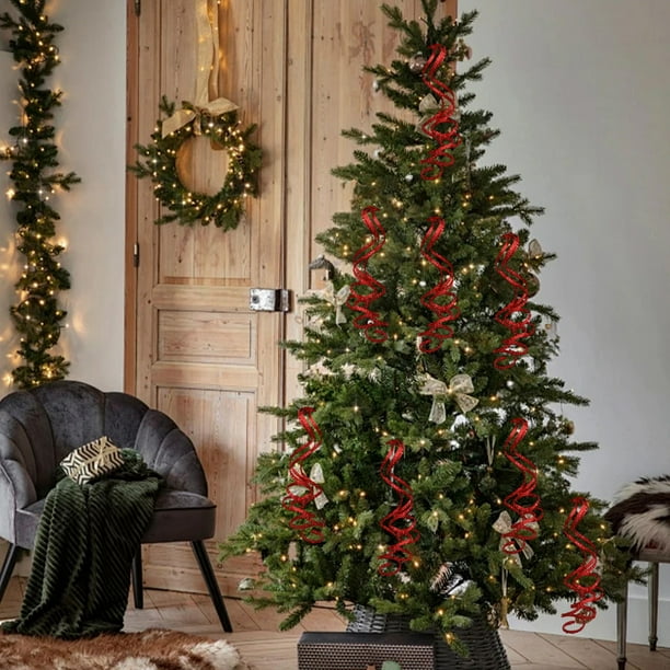 Adornos navideños, adornos navideños, regalos navideños, adornos navideños, adornos navideños dorados y rojos, accesorios de decoración para árbol de Navidad, adornos navideños de plástico