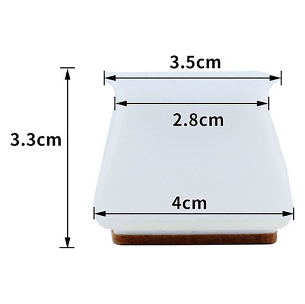EIMELI 16PCS Square Silicone Chair Leg Caps Table Cover Feet Pads Floor Protectors for Hardwood Floors Felt Pads Anti-Slip Furniture Protection Covers