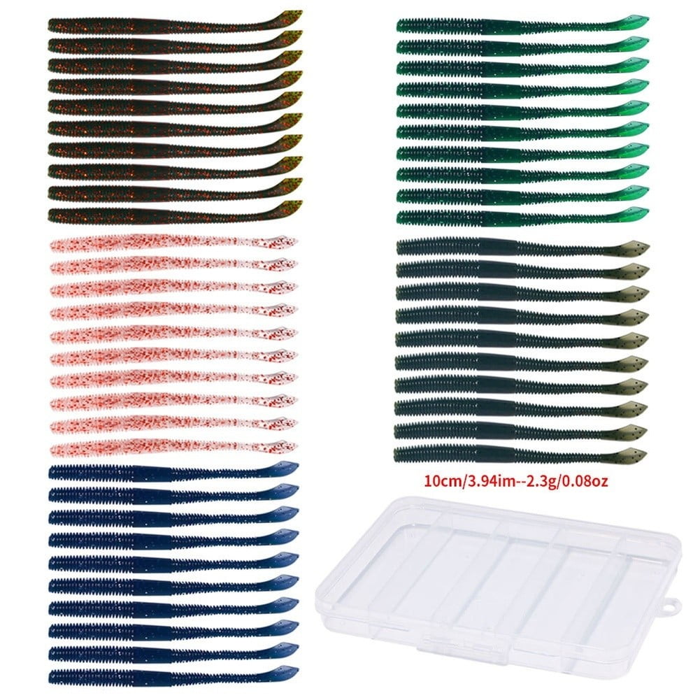 GRIMPEX Trout Fishing Lures Sinking Bait Boxed Soft Plastic Worms for Wild and Pond A