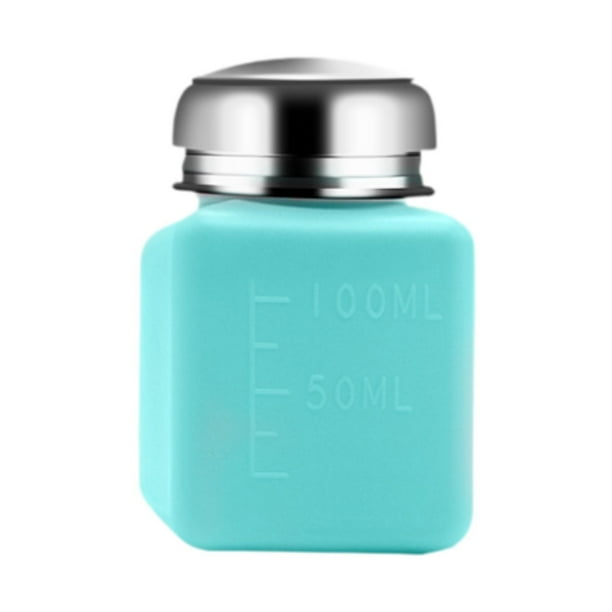 Botella dispensadora portátil con tapa de acero para emulsión de agua y esencia. Azul 100 ml