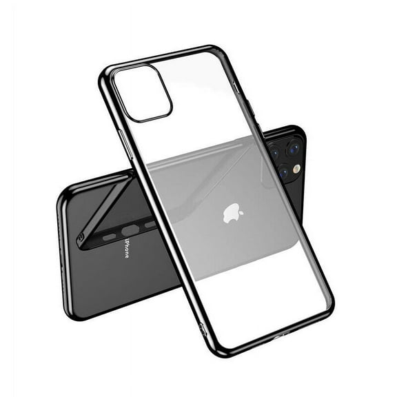 For iPhone 11 Pro Max Clear Silicone Case With Black Edge