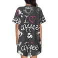 thumbnail image 3 of Lsque I Love Coffee Women's Short-Sleeved Pajama Set - 2 Piece Soft and Lightweight Sleepwear Set-3X-Large, 3 of 9